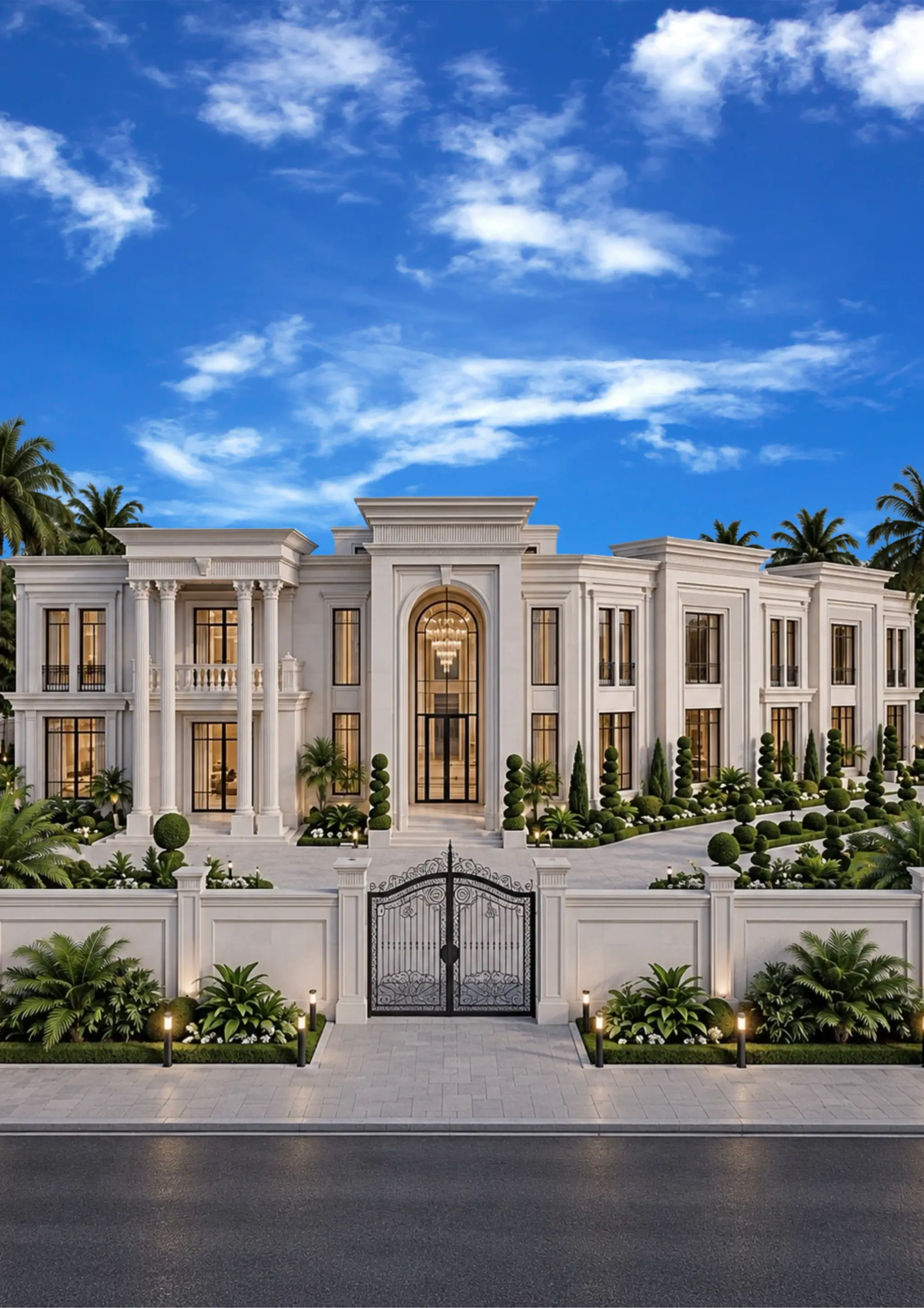 التصميم الخارجي للفيلا في أبو ظبي
