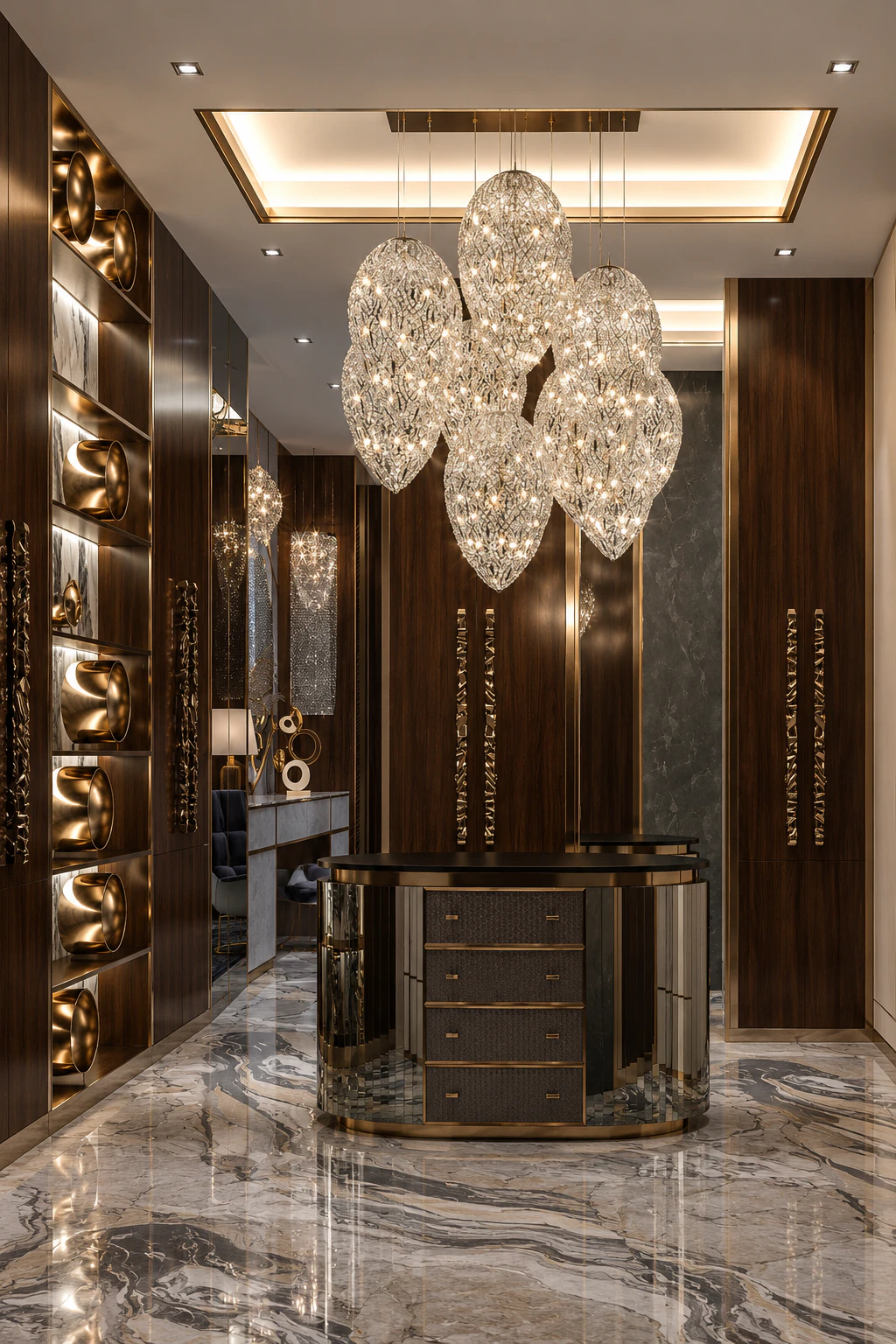 فكرة تصميم رائعة لغرفة الملابس