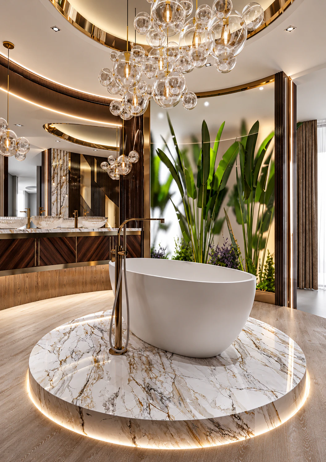 GOLDEN STYLE BATHROOM INTERIOR DESIGN