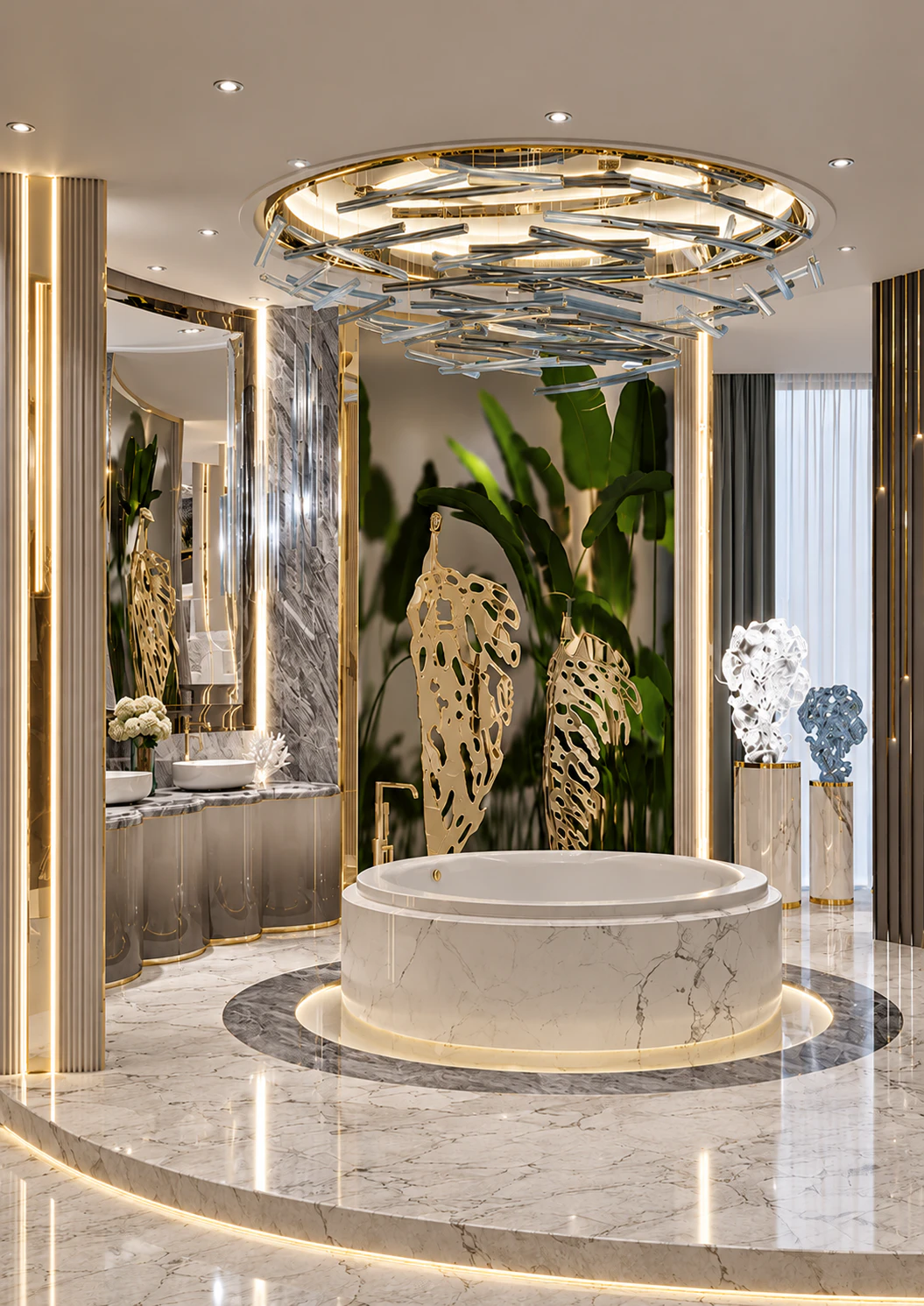 فكرة تصميم الحمام الإبداعي