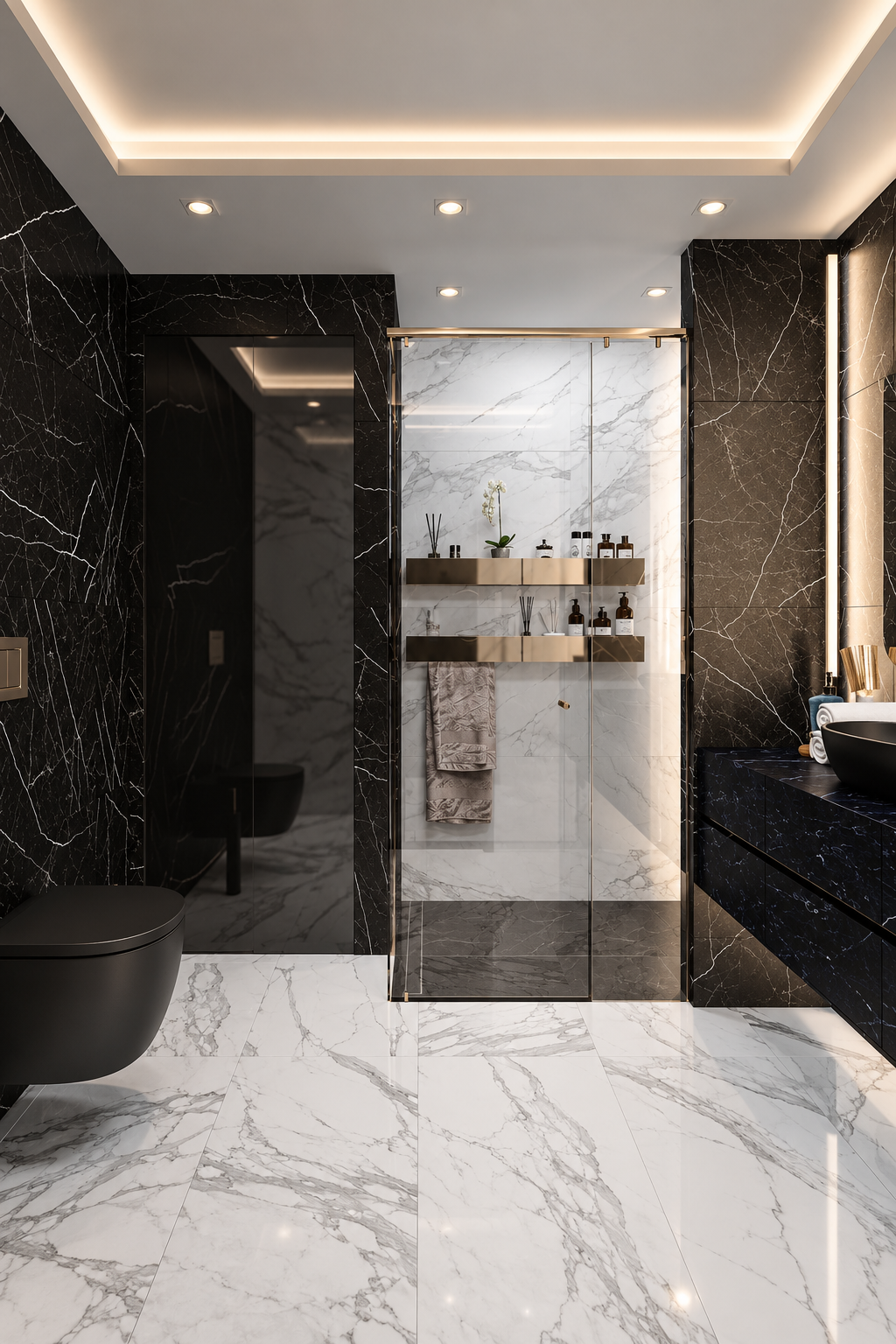 MINIMALIST BATHROOM IN LUXURY DESIGN