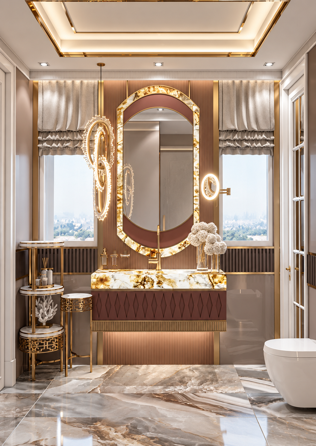 خيارات للتصميم الداخلي لحمامك الفاخر في دبي