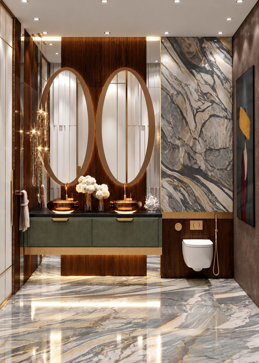 فكرة تصميم حمام ممتازة