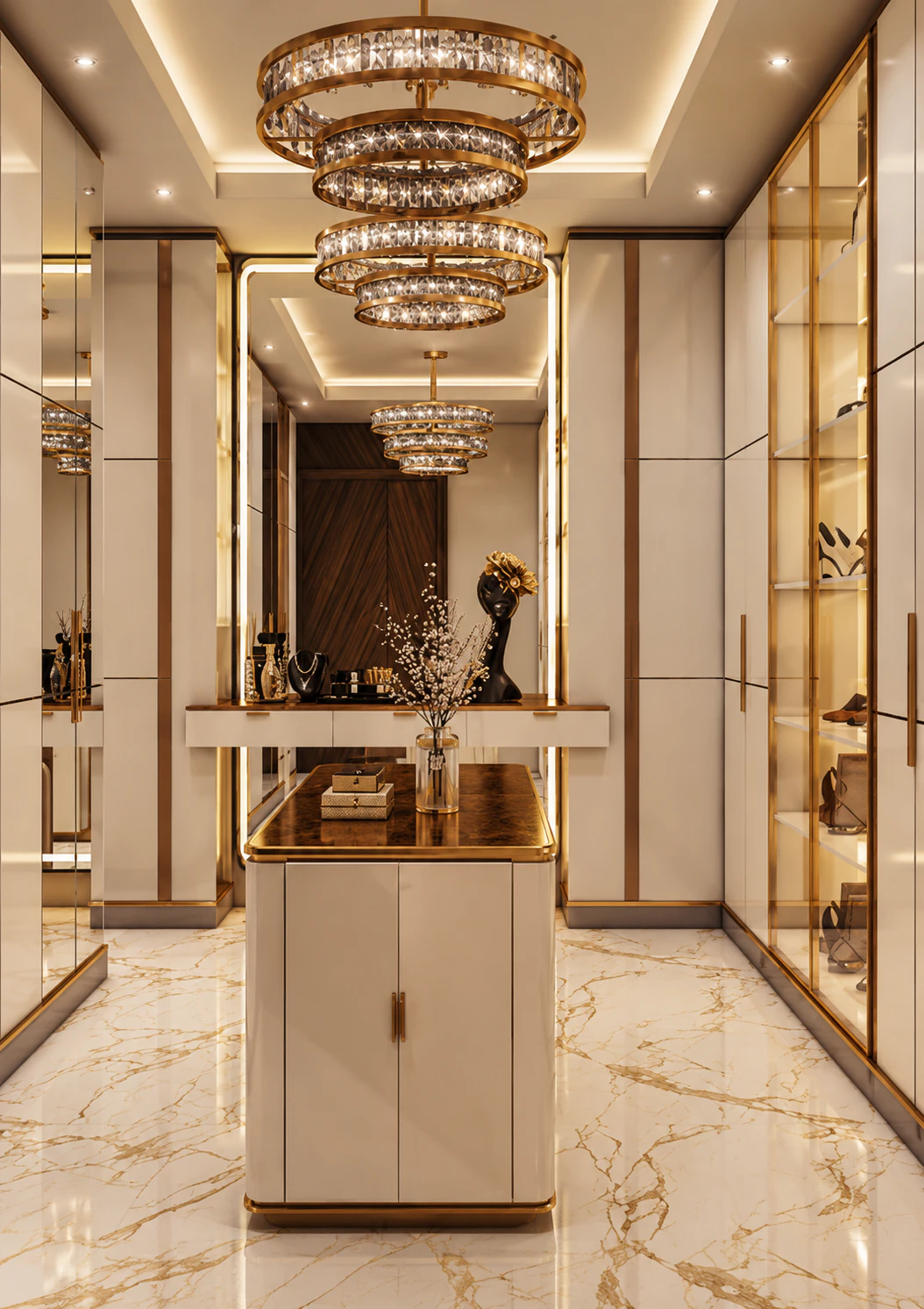 اتجاهات تصميم غرفة الملابس الحديثة الفاخرة عام 2023