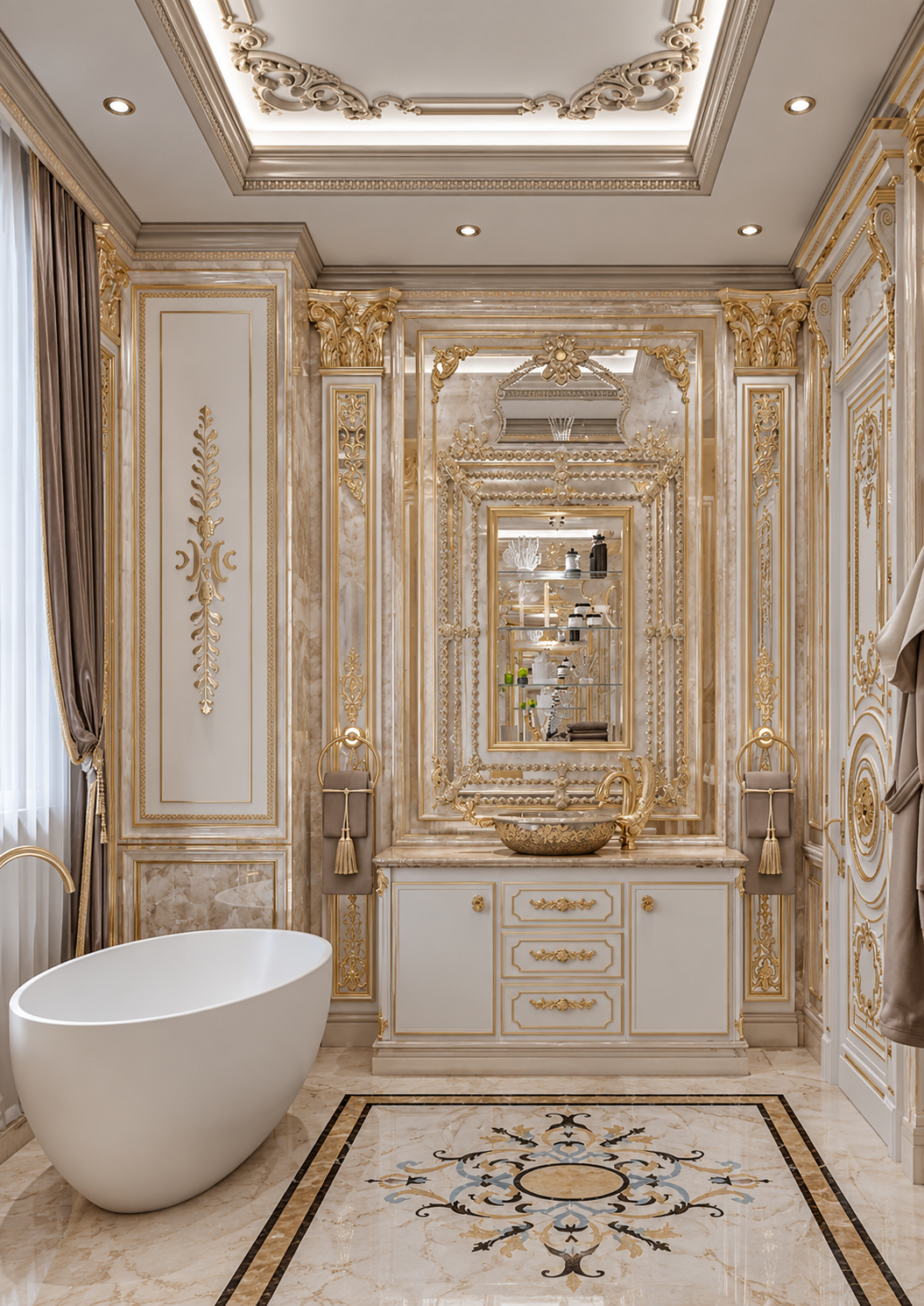 التصميم الداخلي الإبداعي للحمام