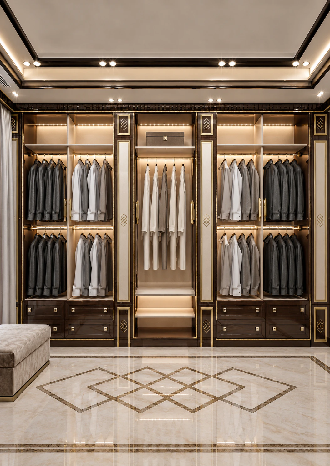 Chic dressing room in Luxury Design