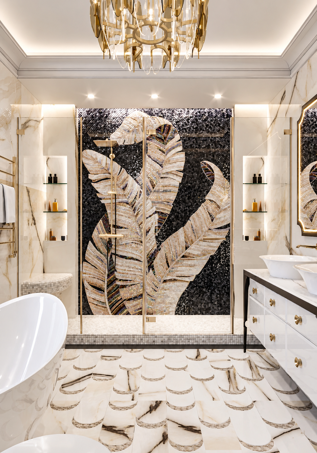 Clear White Luxury Bathroom Interior Design