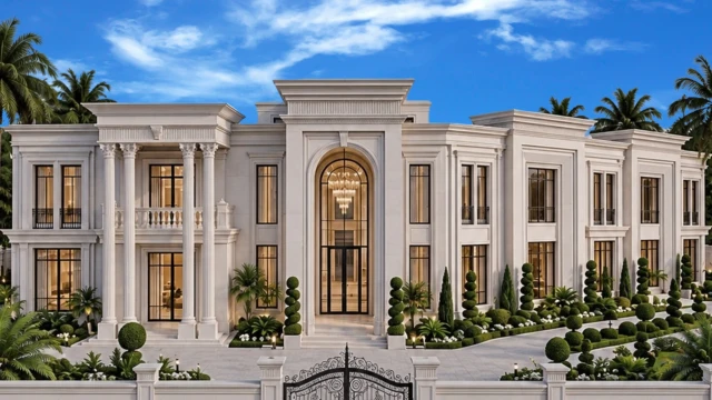 التصميم الخارجي للفيلا في أبو ظبي