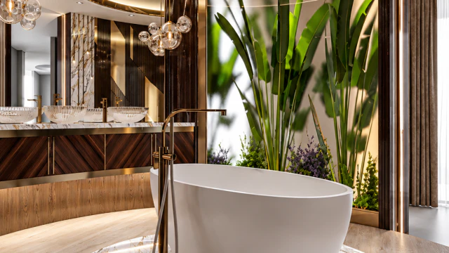 GOLDEN STYLE BATHROOM INTERIOR DESIGN