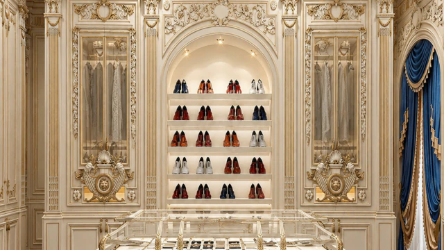 تصميم داخلي لغرفة ملابس على الطراز الملكي