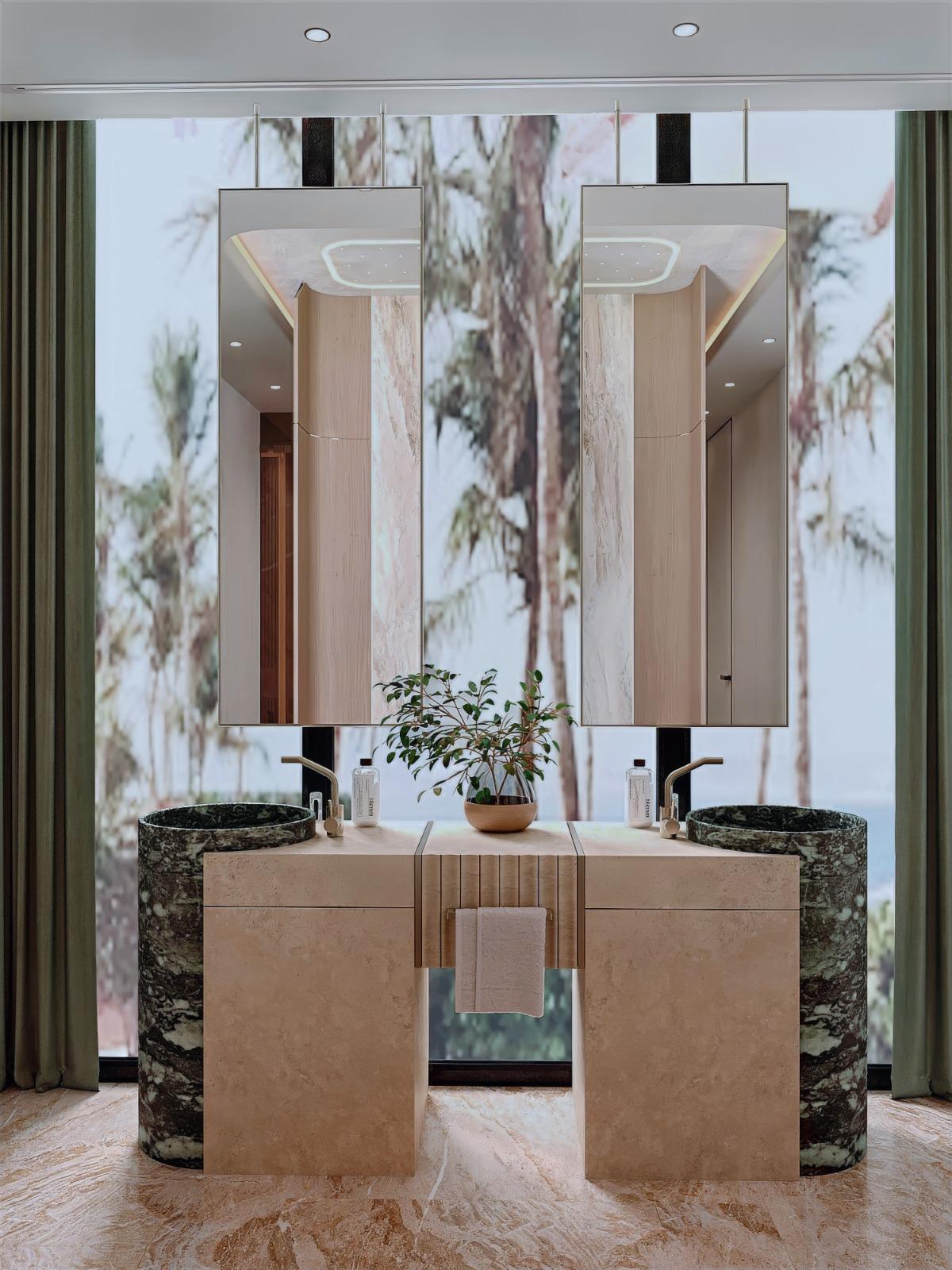 Fashionable interior bathroom