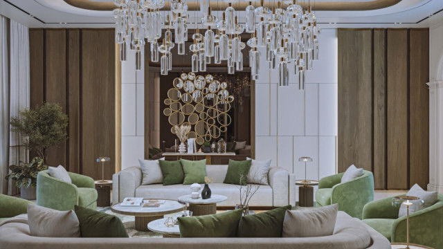 Family Sitting Room in Elegant Interior Design