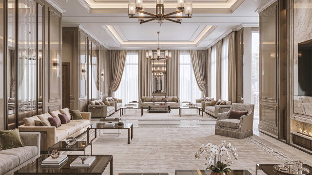 تصميم داخلي لغرفة المعيشة - أبوجا