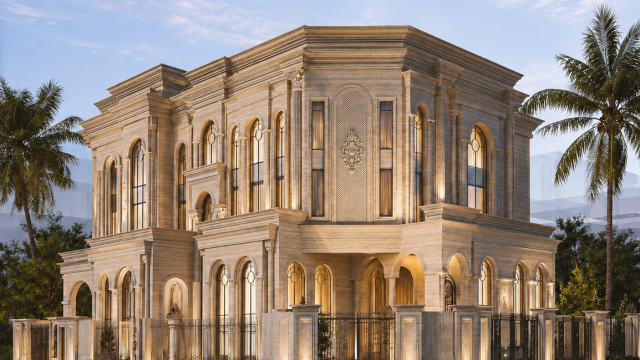تصميم داخلي كلاسيكي حديث لقصر في السعوديه
