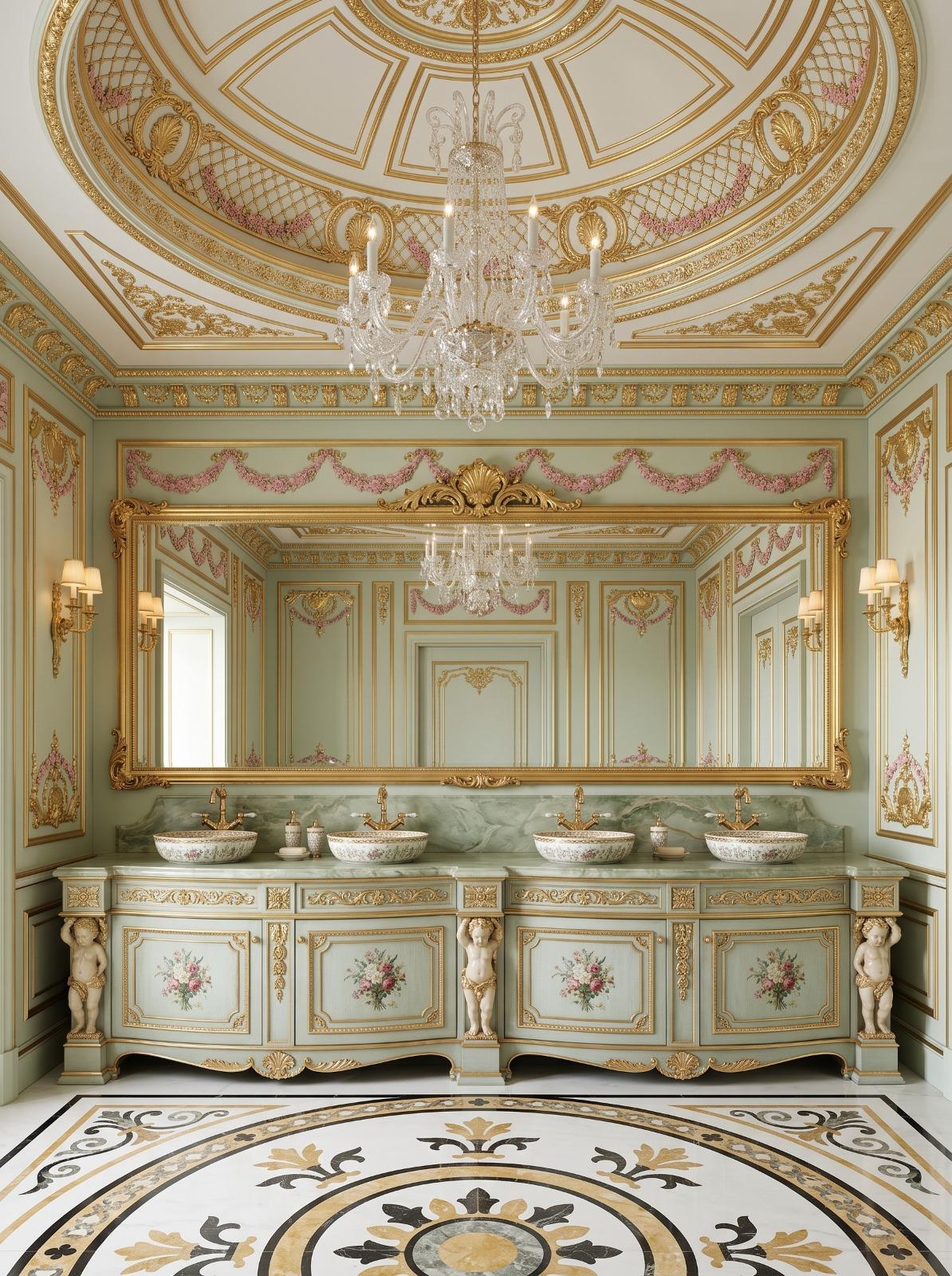 Golden Bathroom Interior Design
