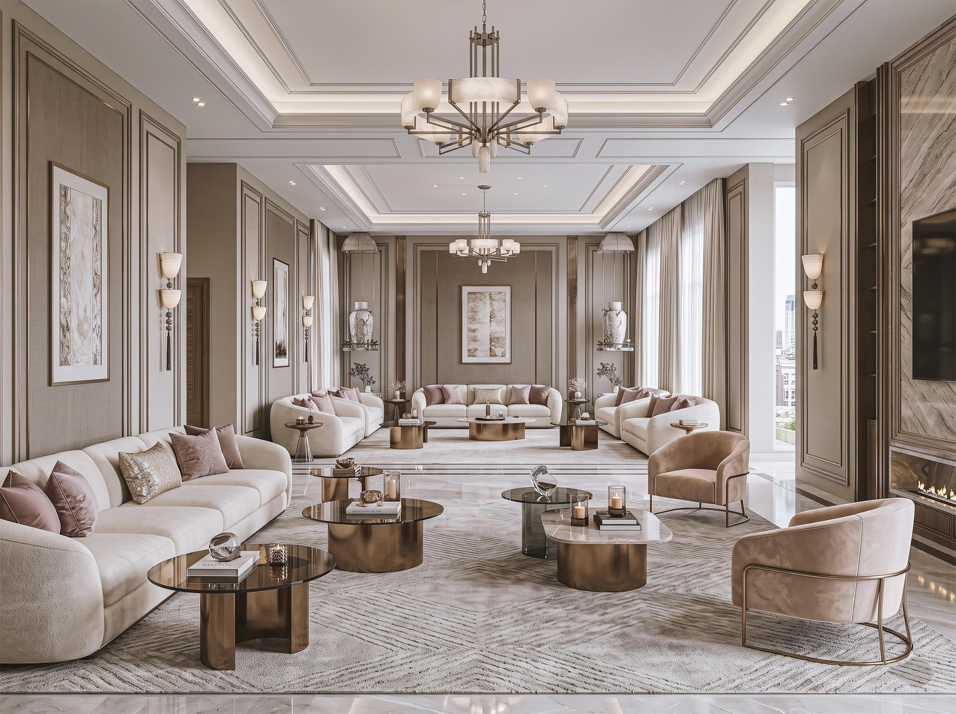 Shabby Chic family sitting room in Luxury Style
