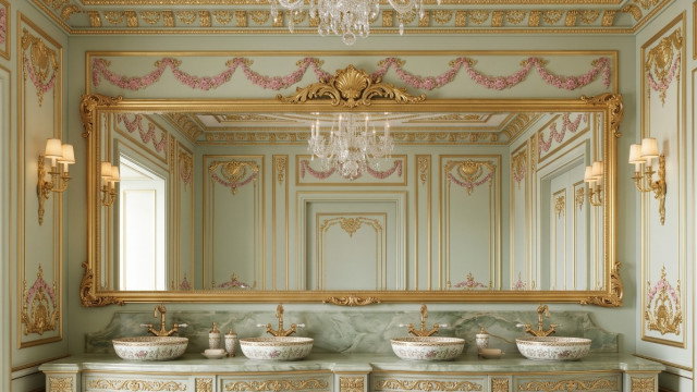Golden Bathroom Interior Design