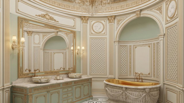 فكرة تصميم الحمام الكلاسيكي