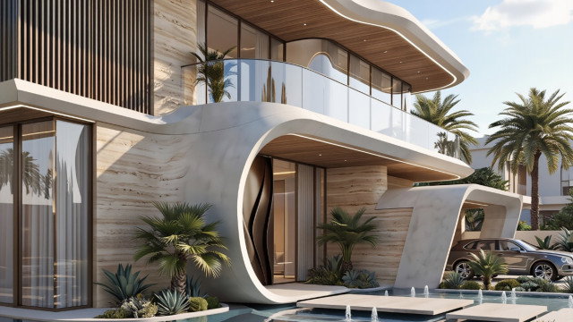 تصميم خارجي حديث في الامارات
