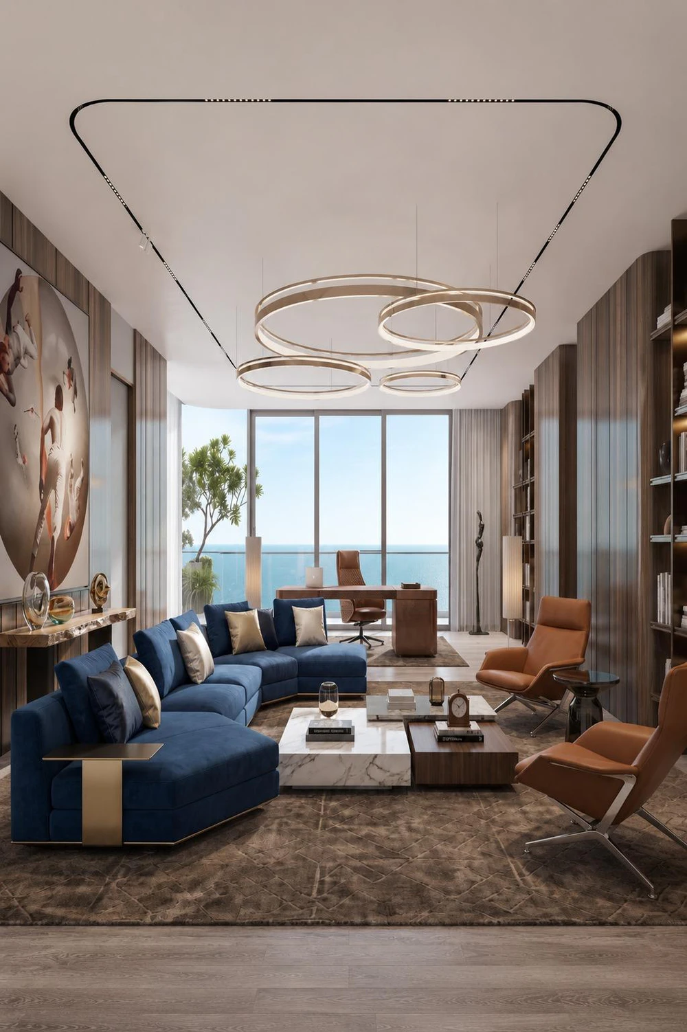 Penthouse interior with sea view at The Palm, Dubai