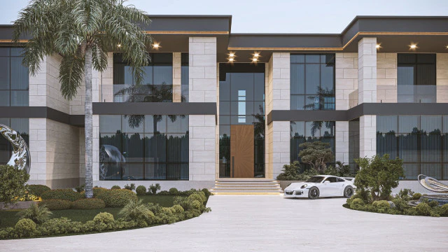 التصميم الخارجي للفيلا في أبو ظبي