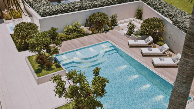 Swimming Pool Construction & Landscape Design in Address Hillcrest, Dubai Hills Estate
