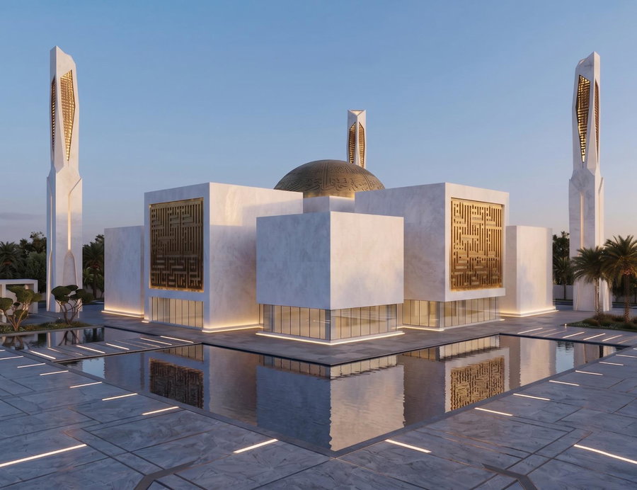 Volumes of Faith: Cubist Mosque Concept