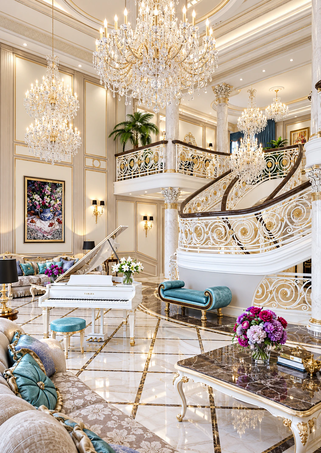 Sophisticated designer villa interior