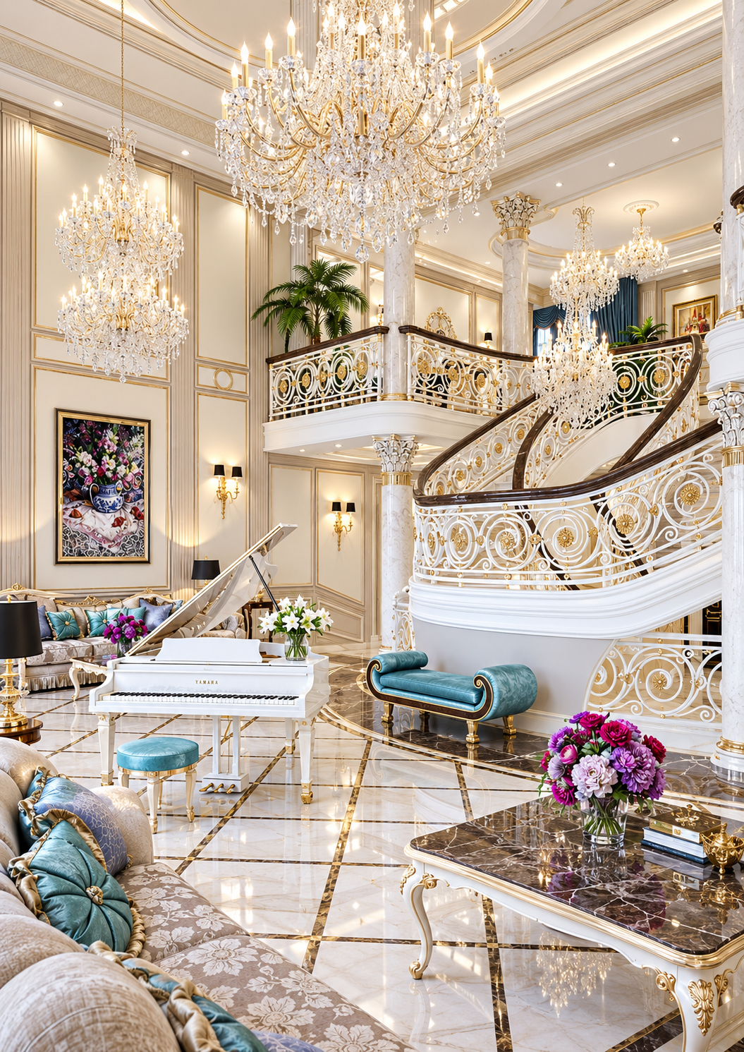 Sophisticated designer villa interior
