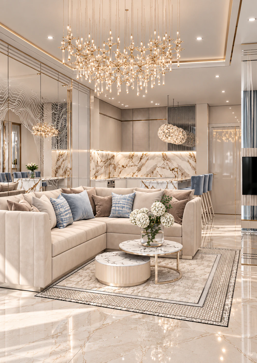 تصميم داخلي لشقة مودرن في دستركت ون ، الميدان - دبي