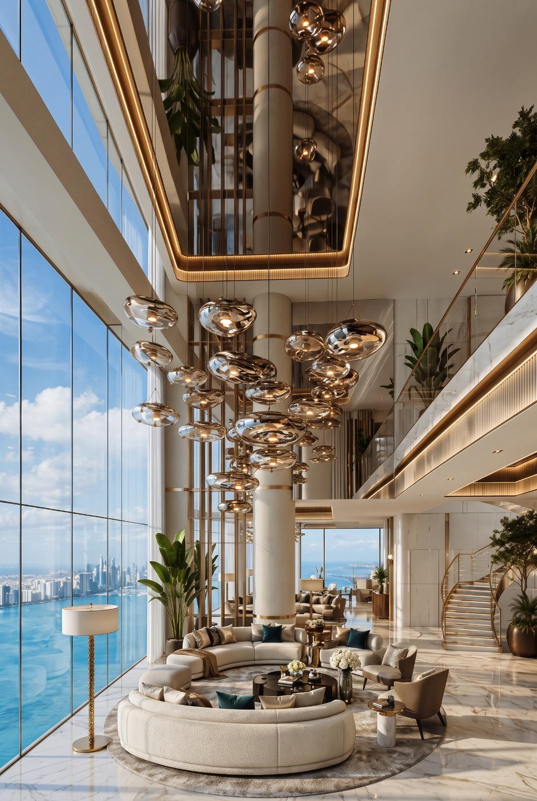 تصميم التصميم الداخلي لبنتهاوس في دبي