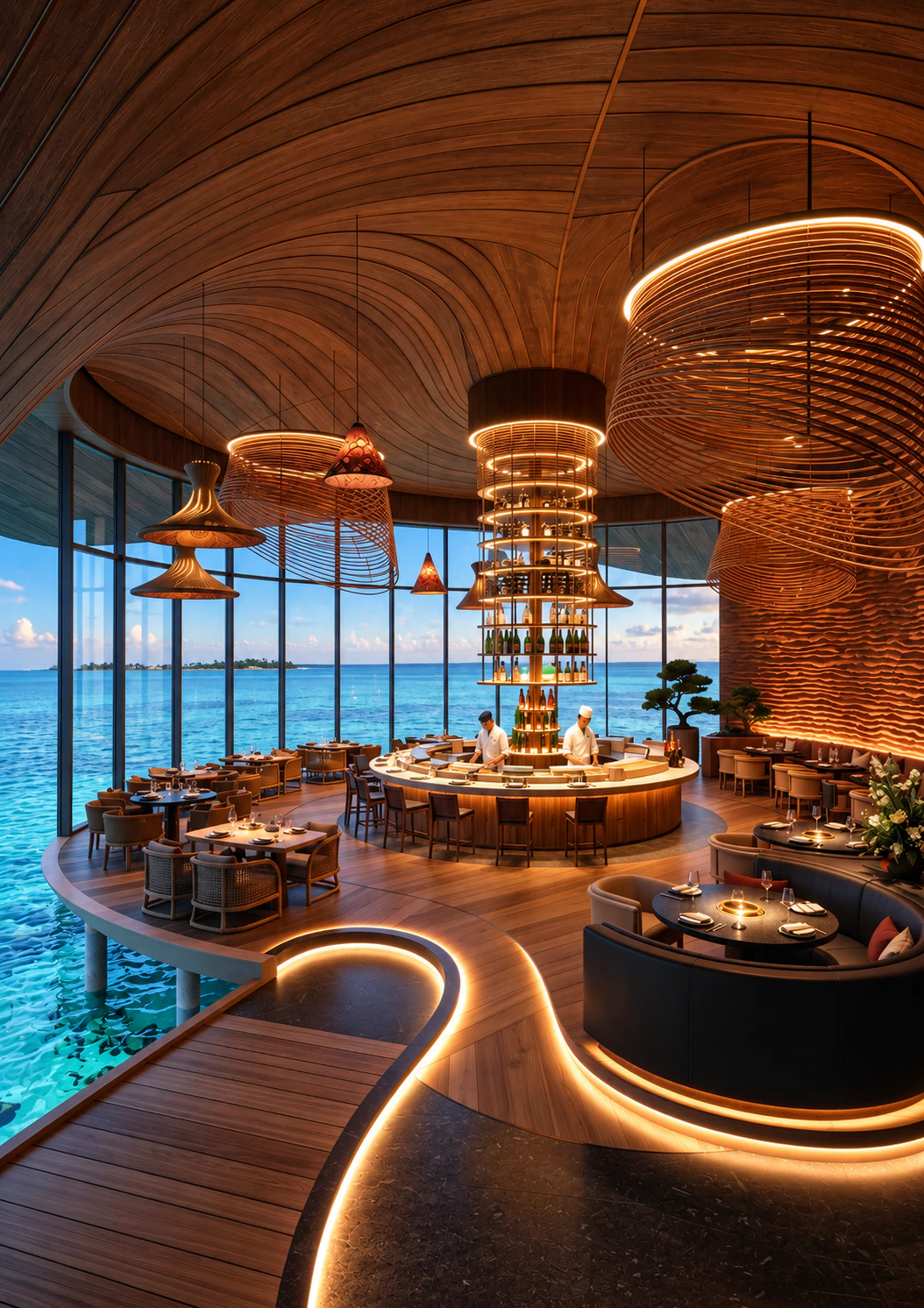 Interior Design for an Asian Restaurant in a Maldives Resort
