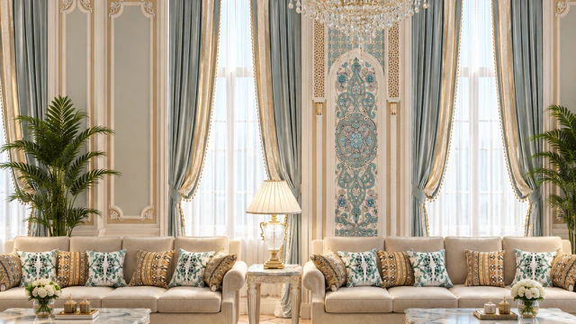 تصميم داخلي كلاسيكي  لفيلا في دبي