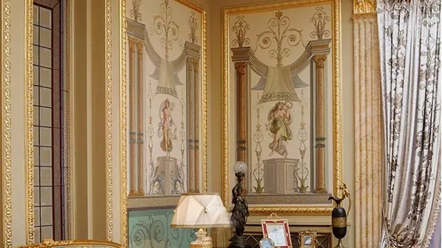 تذهيب وتشطيب جدران فاخرة للديكور الداخلي