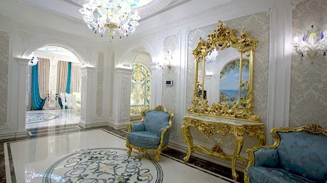 Роскошный интерьер парадного зала особняка — шедевры дизайна