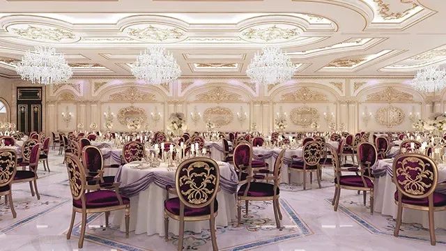 قاعات زفاف فاخرة: تفاصيل وتصميم داخلي مترف