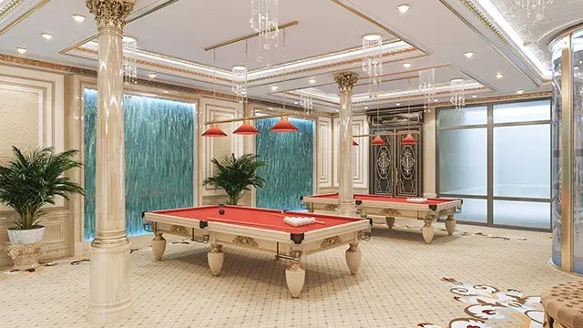 تجديد فاخر لمساحة الترفيه المنزلية