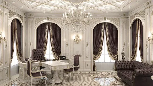 تصميم مكتب منزلي أنيق بطراز كلاسيكي خالد