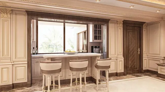 أفكار تصميم بار منزلي فاخر لمساحة ضيافة مثالية