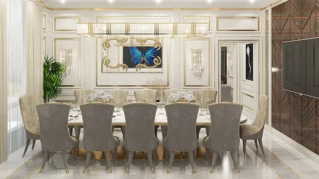 إلهام لغرف طعام فاخرة لتجديد أنيق