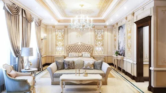 Идеи дизайна неоклассической спальни премиум-класса