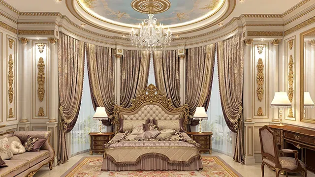Элегантный классический интерьер спальни — вечный шедевр