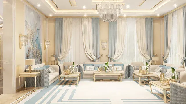 تصميم غرفة المعيشة بنمط آرت ديكو — أفكار فاخرة