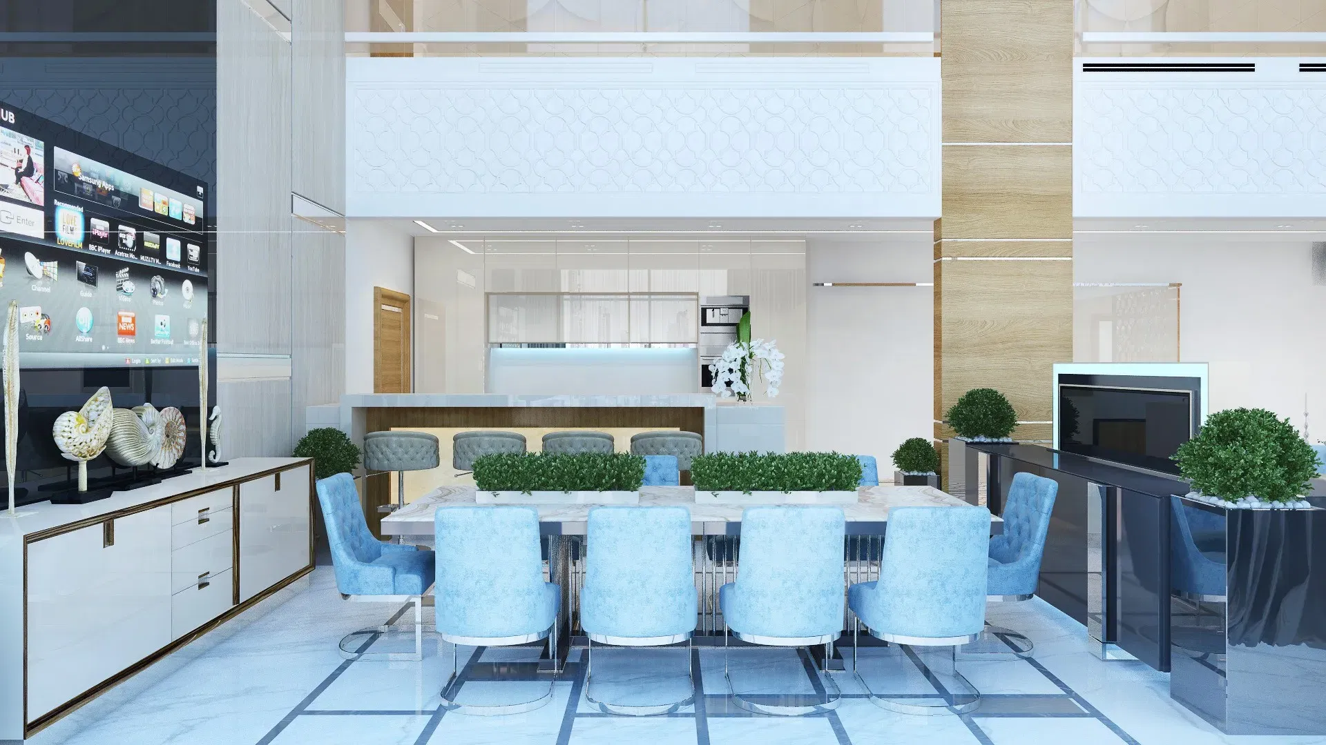 إلهام تصميم بانتري أنيق وعصري لمساحات تناول الطعام