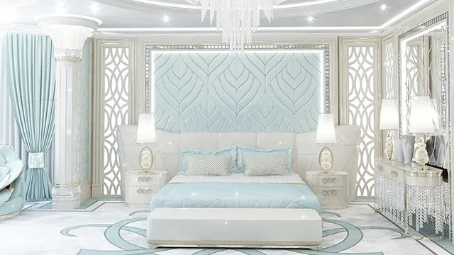Elevate Your Bedroom with Enchanting Greenish-Blue Interiors