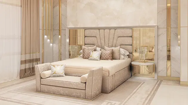 تصميم غرفة نوم ملكية أنيقة