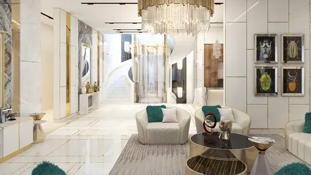 ارتقِ بمنزلك بتصميم داخلي أخضر وذهبي