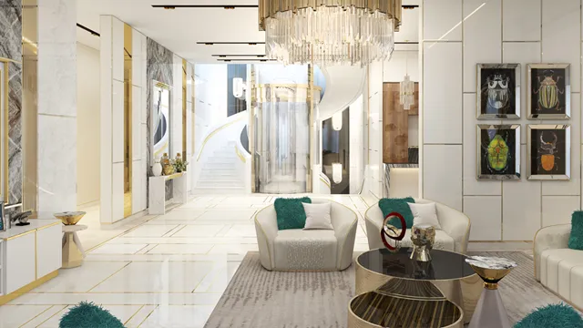 ارتقِ بمنزلك بتصميم داخلي أخضر وذهبي