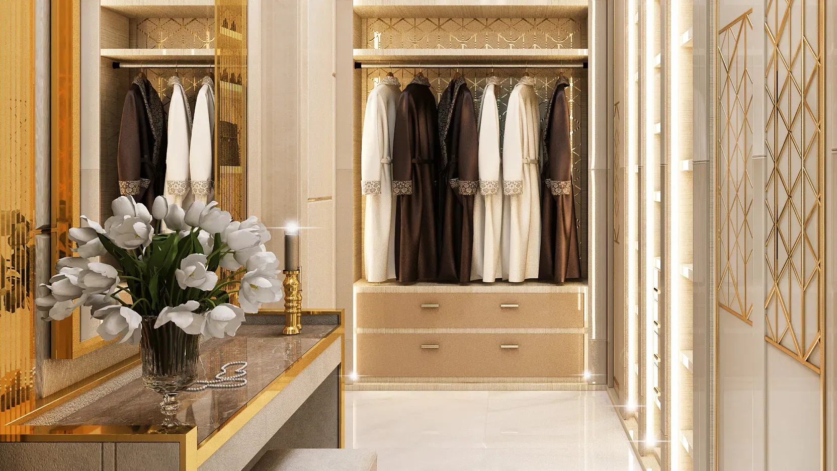 تصاميم غرفة الملابس الفاخرة لمنزل أحلامك