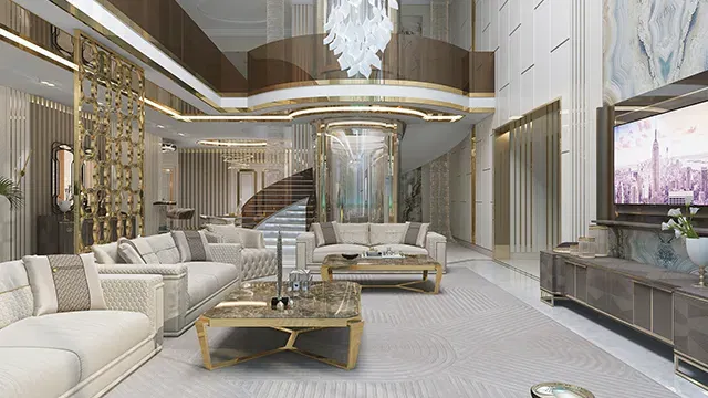 التجربة المثلى لغرفة جلوس فاخرة فسيحة